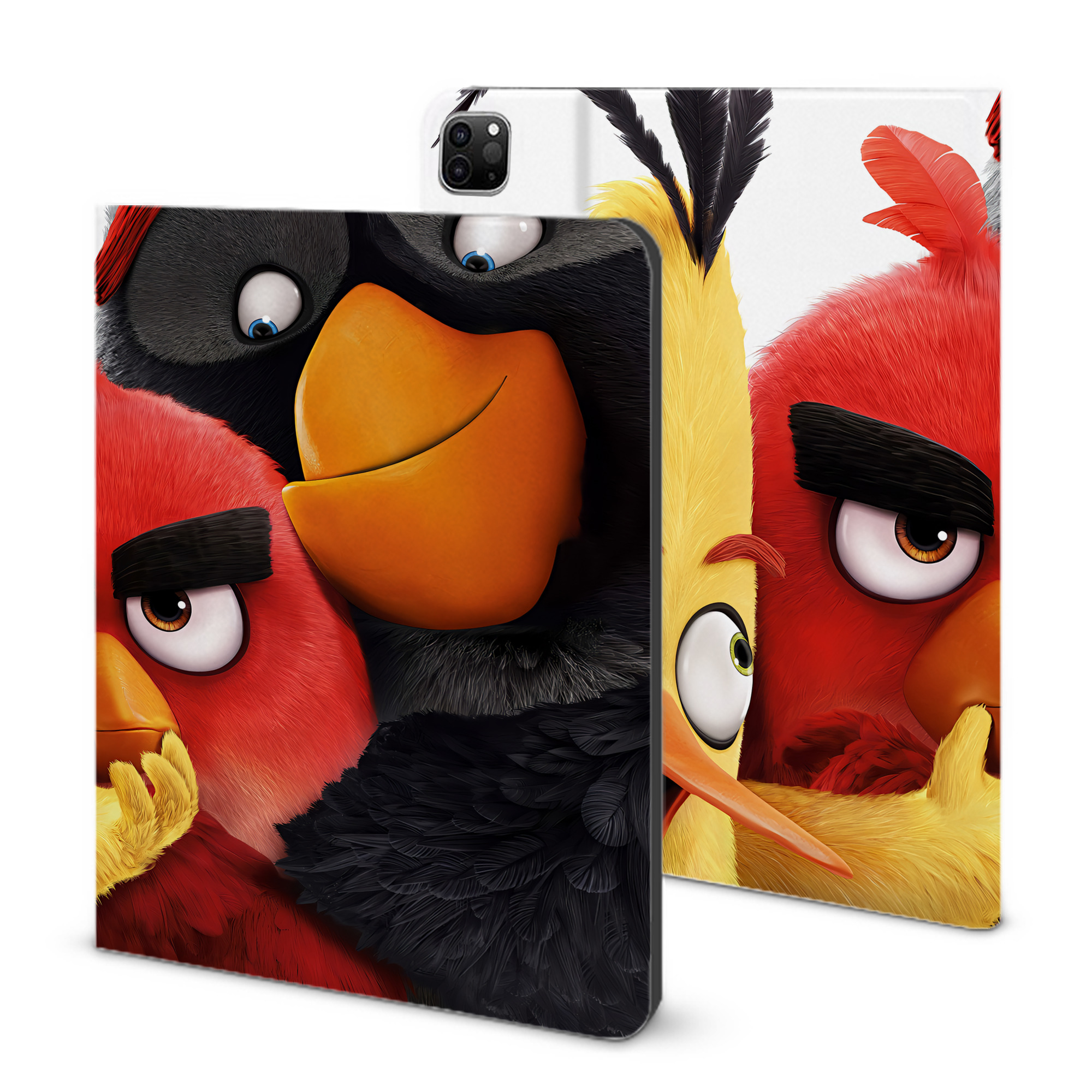 （画像用） Angry Birds アングリーバード IPad ケース ブック型 PUレザー TPU 耐衝撃 軽量 薄型 ペン収納なし 全面保護 IPad 各モデル対応